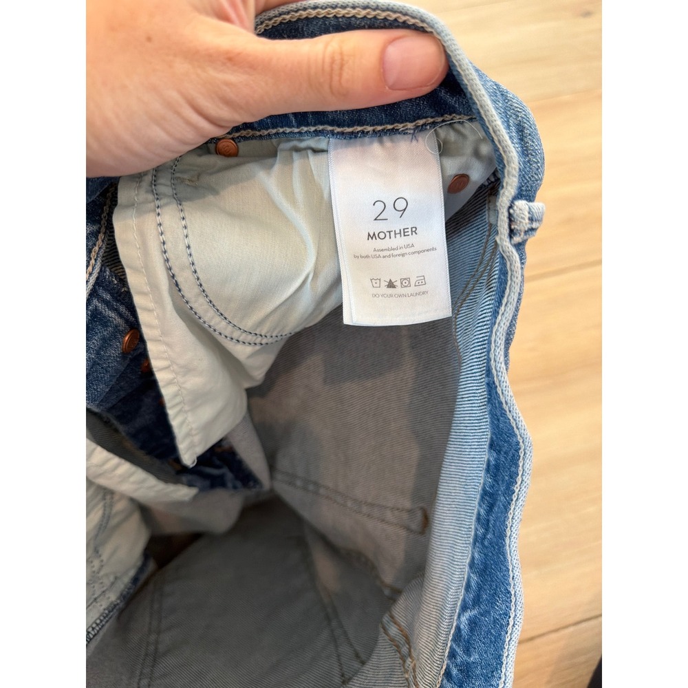 Mother The Stunner Ankle Fray Jeans Crate Digger Blue High Rise Skinny Size 29 - Picture 3 of 8